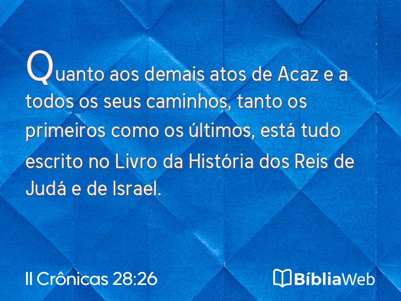 II Crônicas 28:26 em imagem para compartilhar