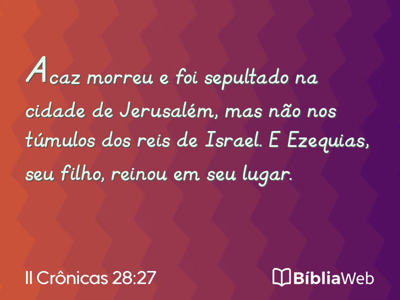 II Crônicas 28:27 em imagem para compartilhar