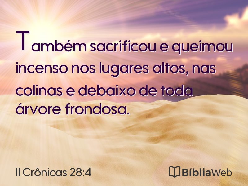 II Crônicas 28:4 em imagem para compartilhar
