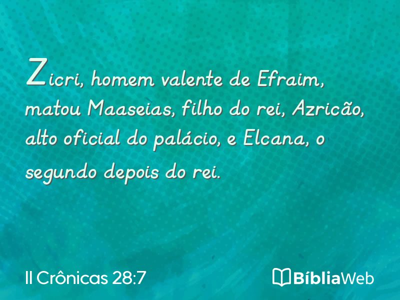 II Crônicas 28:7 em imagem para compartilhar