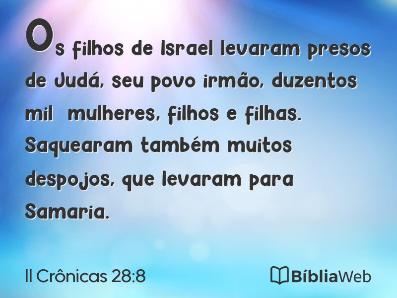 II Crônicas 28:8 em imagem para compartilhar