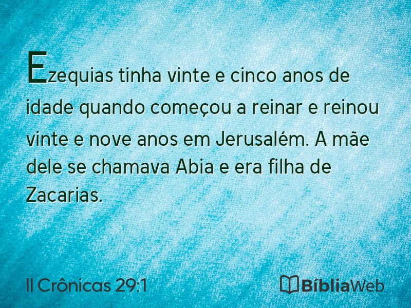 II Crônicas 29:1 em imagem para compartilhar