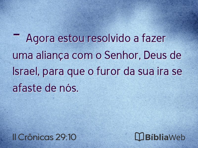 II Crônicas 29:10 em imagem para compartilhar