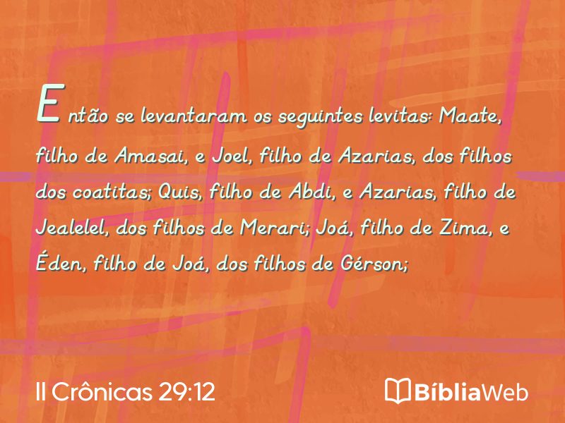 II Crônicas 29:12 em imagem para compartilhar
