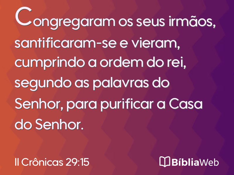 II Crônicas 29:15 em imagem para compartilhar