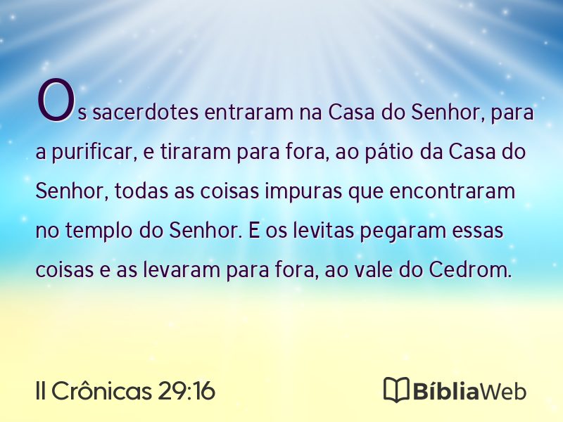 II Crônicas 29:16 em imagem para compartilhar