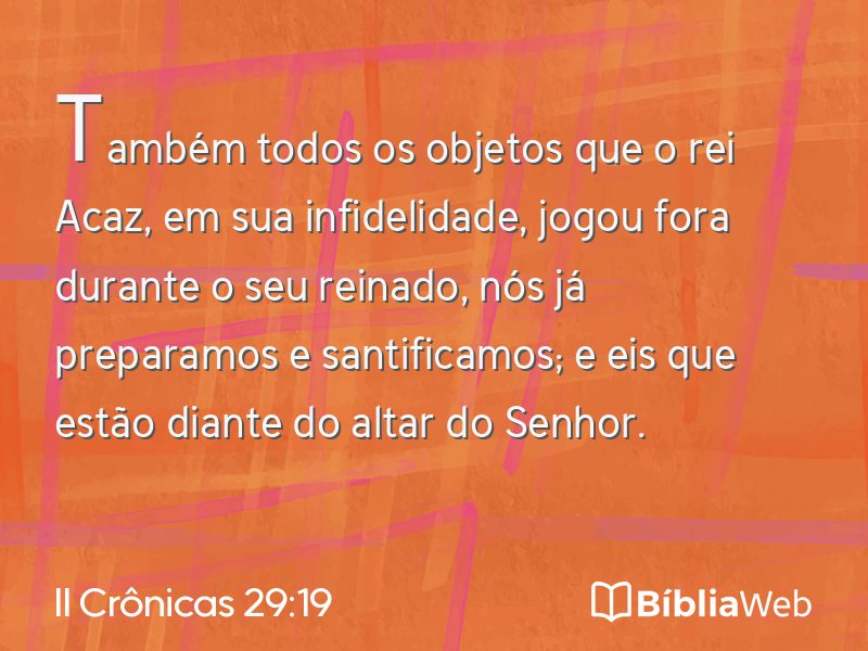 II Crônicas 29:19 em imagem para compartilhar