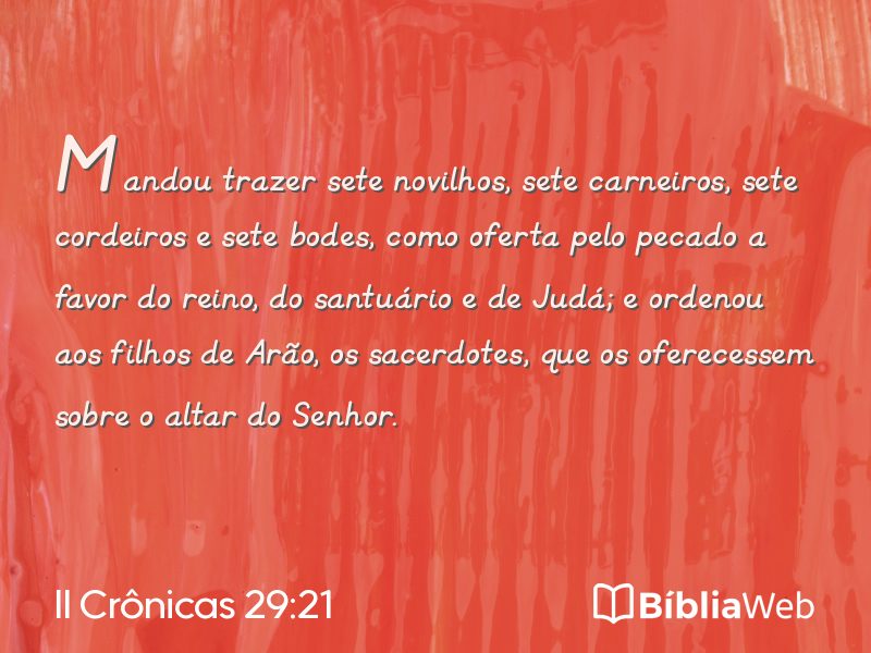 II Crônicas 29:21 em imagem para compartilhar