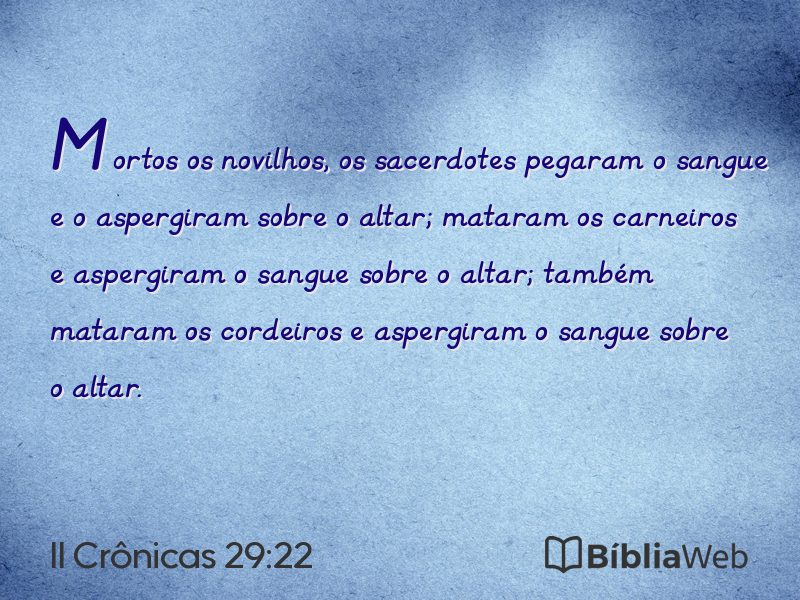 II Crônicas 29:22 em imagem para compartilhar