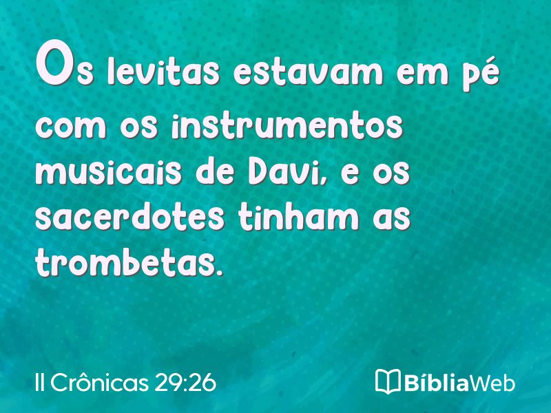 II Crônicas 29:26 em imagem para compartilhar