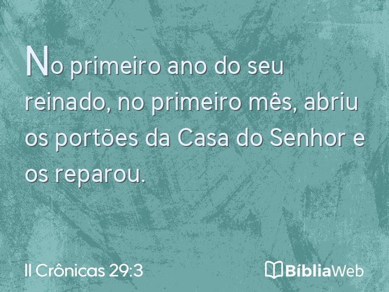 II Crônicas 29:3 em imagem para compartilhar