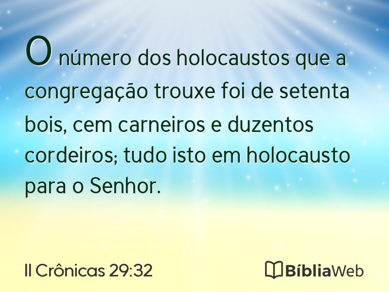 II Crônicas 29:32 em imagem para compartilhar