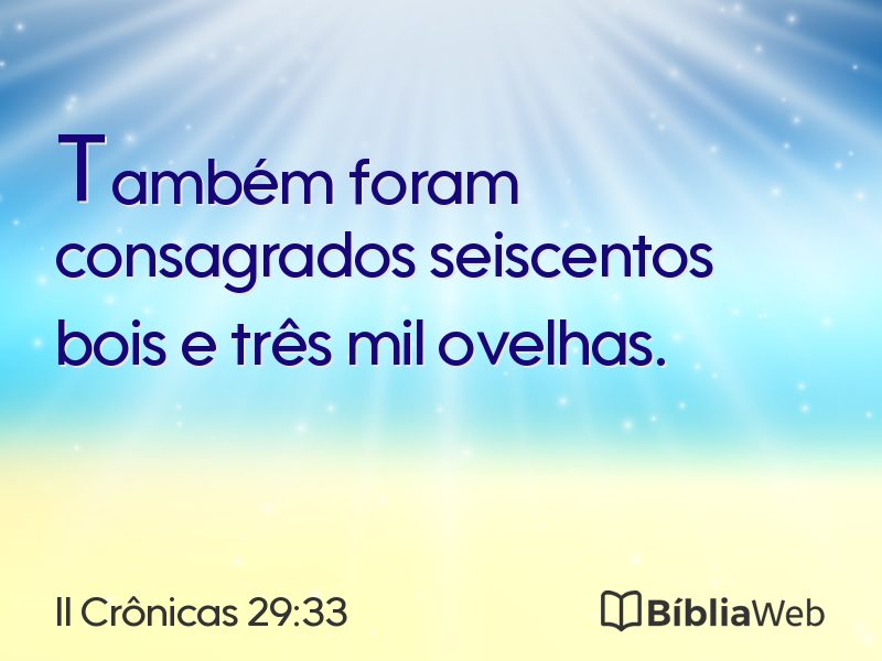 II Crônicas 29:33 em imagem para compartilhar
