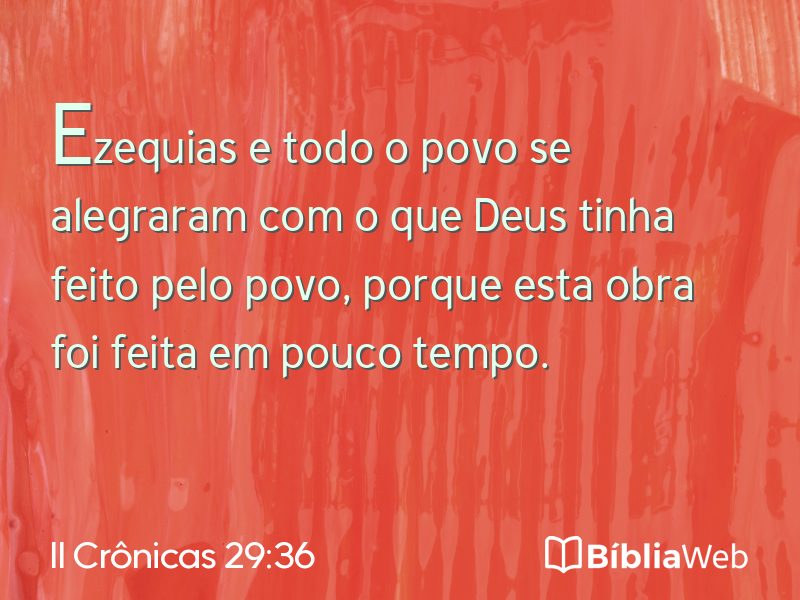 II Crônicas 29:36 em imagem para compartilhar