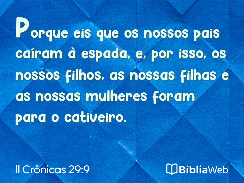 II Crônicas 29:9 em imagem para compartilhar
