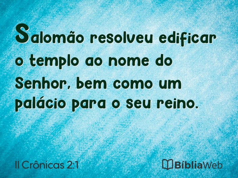 II Crônicas 2:1 em imagem para compartilhar