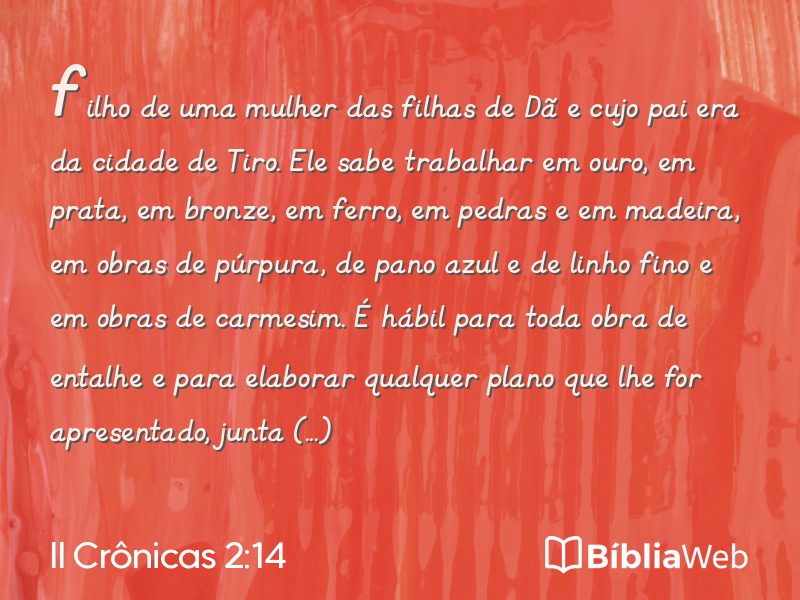 II Crônicas 2:14 em imagem para compartilhar