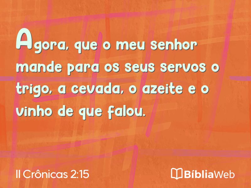 II Crônicas 2:15 em imagem para compartilhar