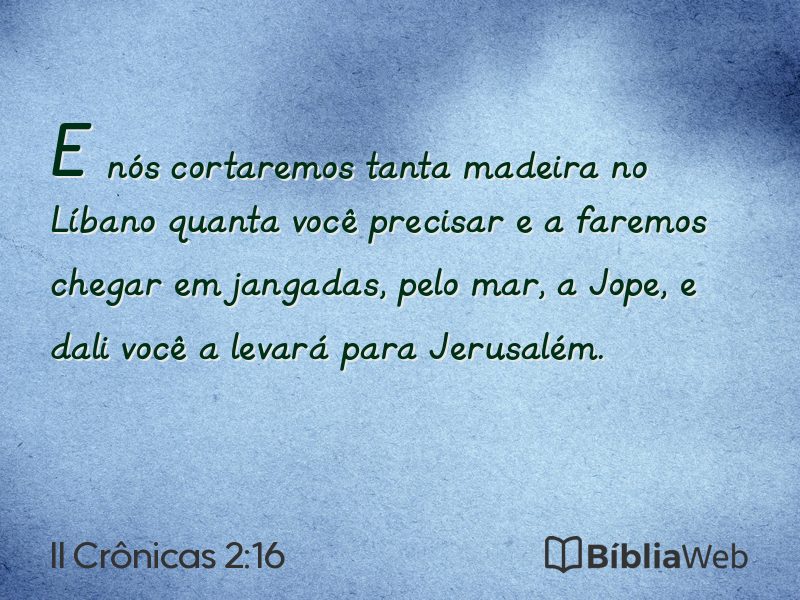 II Crônicas 2:16 em imagem para compartilhar