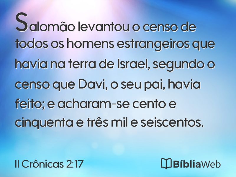 II Crônicas 2:17 em imagem para compartilhar
