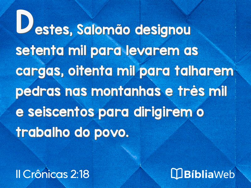II Crônicas 2:18 em imagem para compartilhar