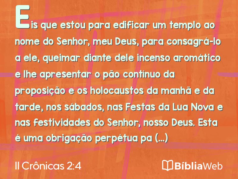 II Crônicas 2:4 em imagem para compartilhar