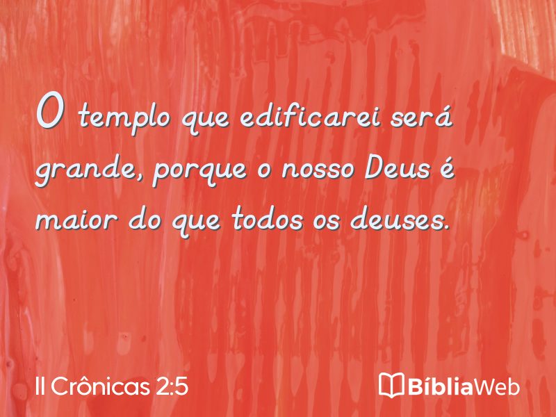 II Crônicas 2:5 em imagem para compartilhar