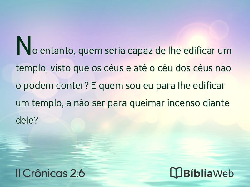 II Crônicas 2:6 em imagem para compartilhar