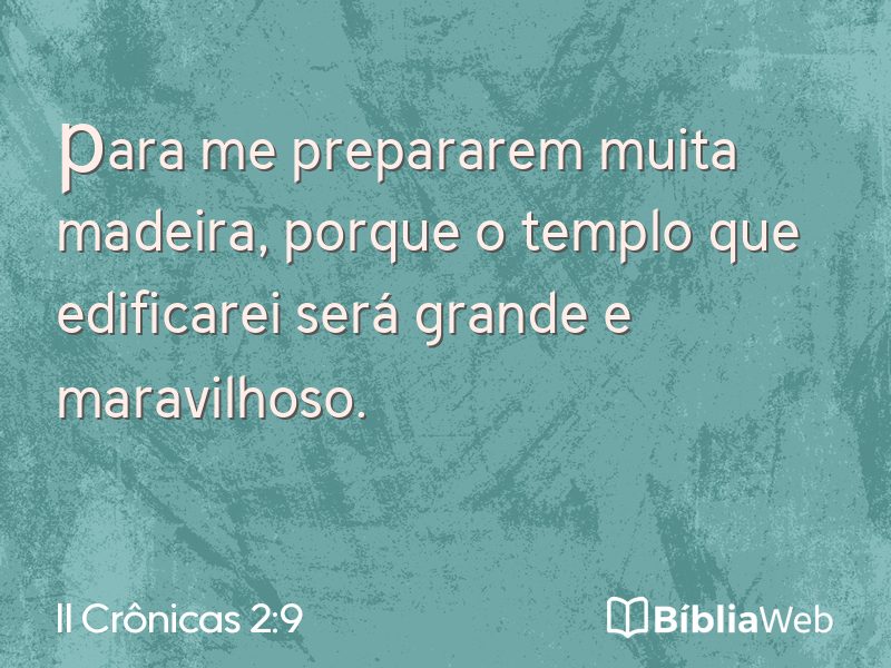 II Crônicas 2:9 em imagem para compartilhar