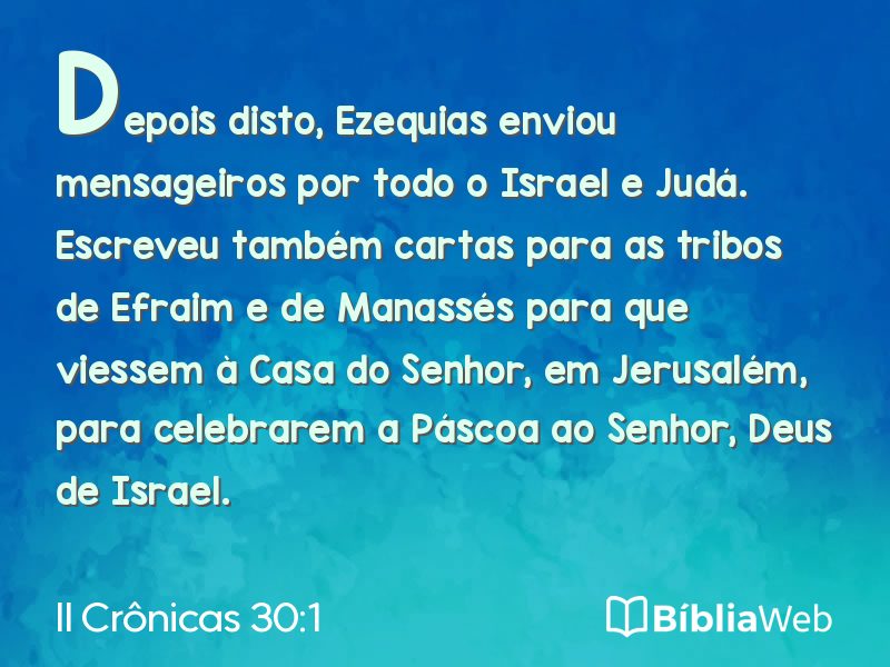 II Crônicas 30:1 em imagem para compartilhar