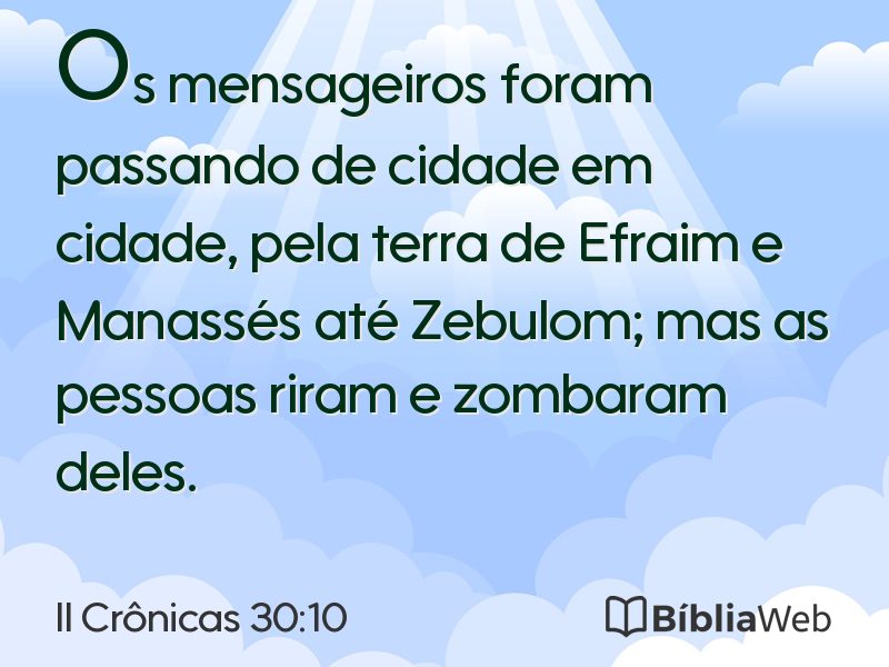 II Crônicas 30:10 em imagem para compartilhar