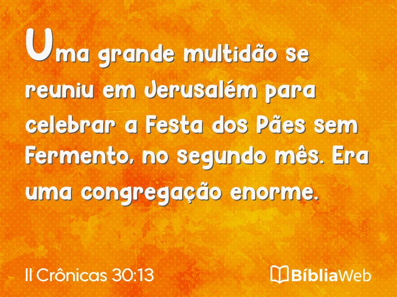 II Crônicas 30:13 em imagem para compartilhar