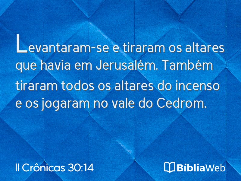 II Crônicas 30:14 em imagem para compartilhar