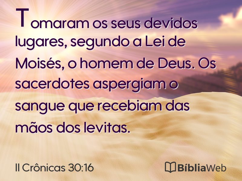 II Crônicas 30:16 em imagem para compartilhar