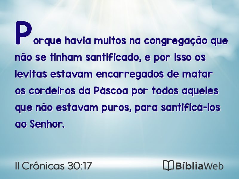 II Crônicas 30:17 em imagem para compartilhar