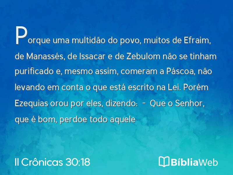 II Crônicas 30:18 em imagem para compartilhar