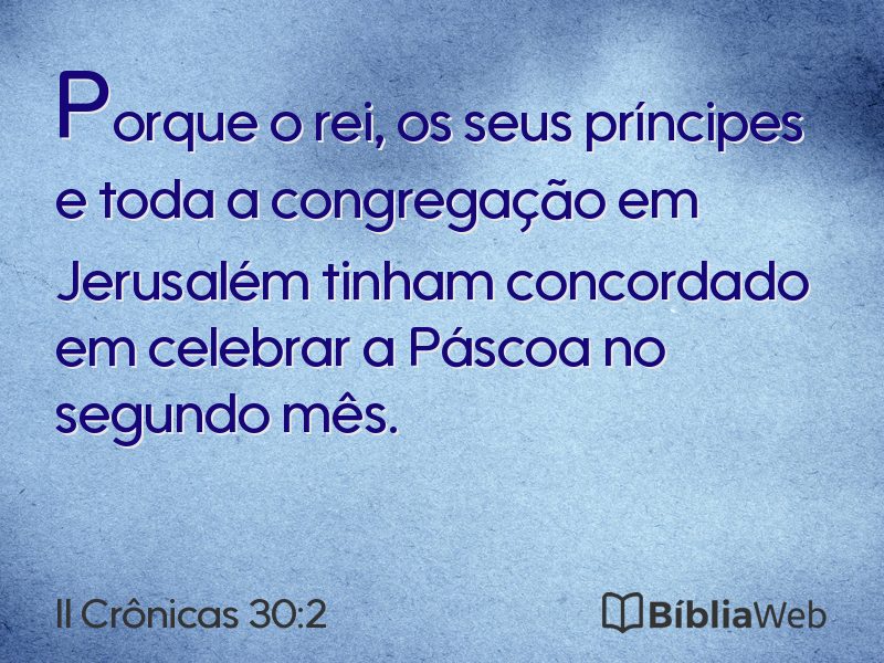 II Crônicas 30:2 em imagem para compartilhar