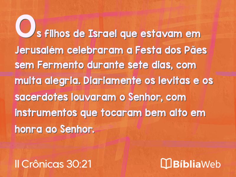 II Crônicas 30:21 em imagem para compartilhar