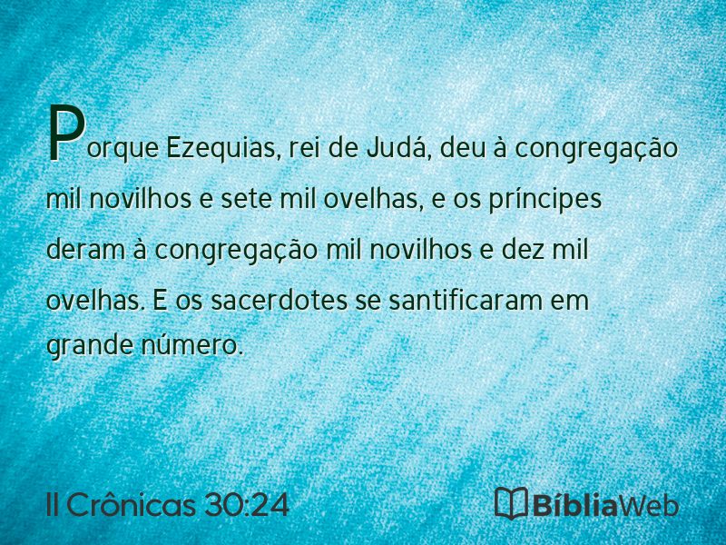 II Crônicas 30:24 em imagem para compartilhar