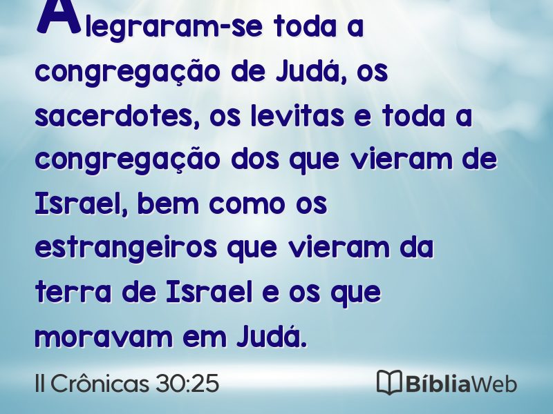 II Crônicas 30:25 em imagem para compartilhar