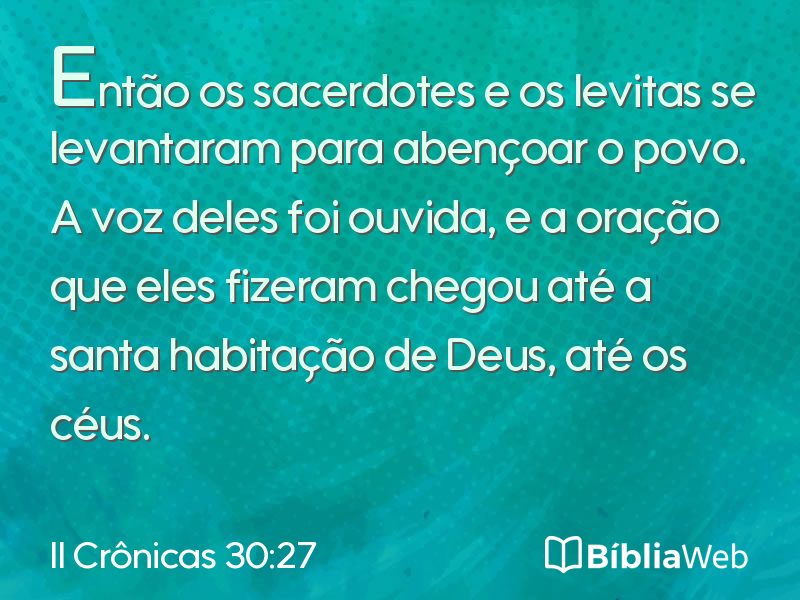 II Crônicas 30:27 em imagem para compartilhar