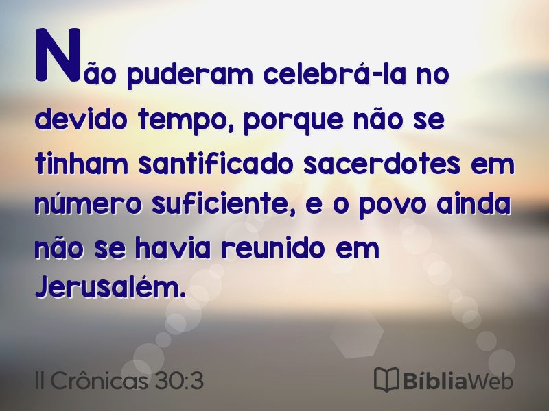 II Crônicas 30:3 em imagem para compartilhar