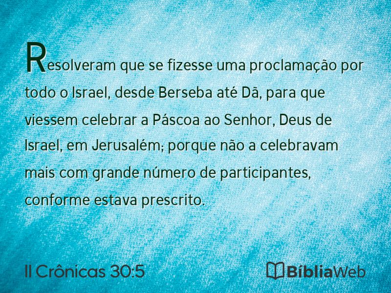 II Crônicas 30:5 em imagem para compartilhar