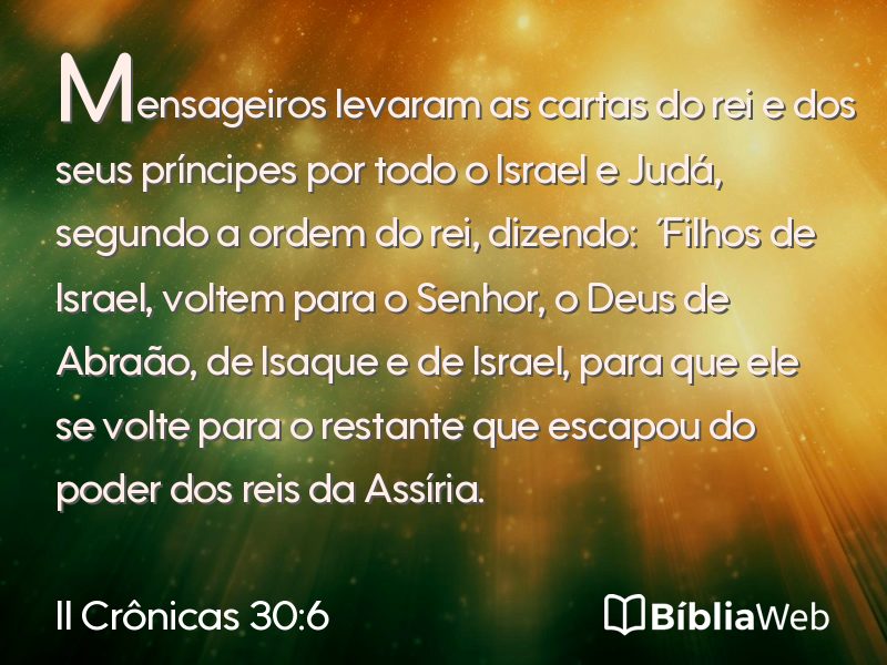 II Crônicas 30:6 em imagem para compartilhar