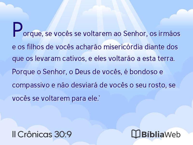 II Crônicas 30:9 em imagem para compartilhar