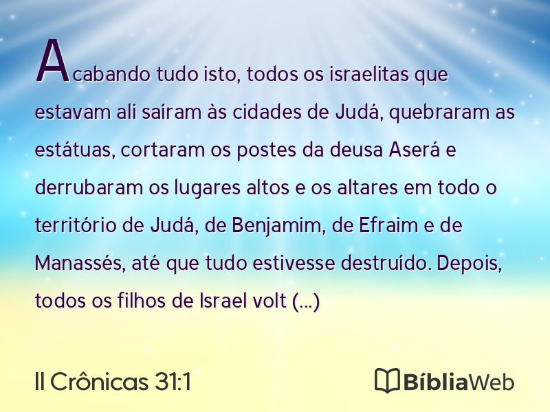 II Crônicas 31:1 em imagem para compartilhar