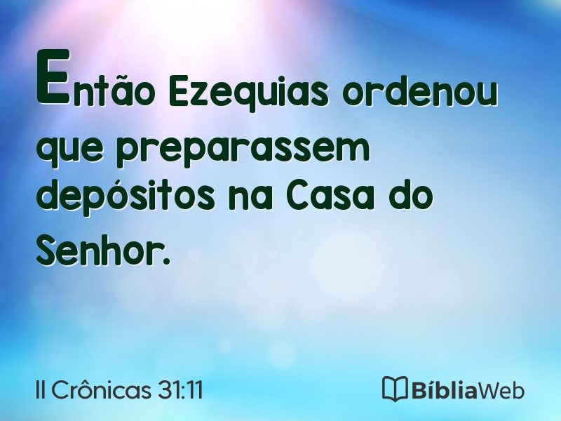 II Crônicas 31:11 em imagem para compartilhar