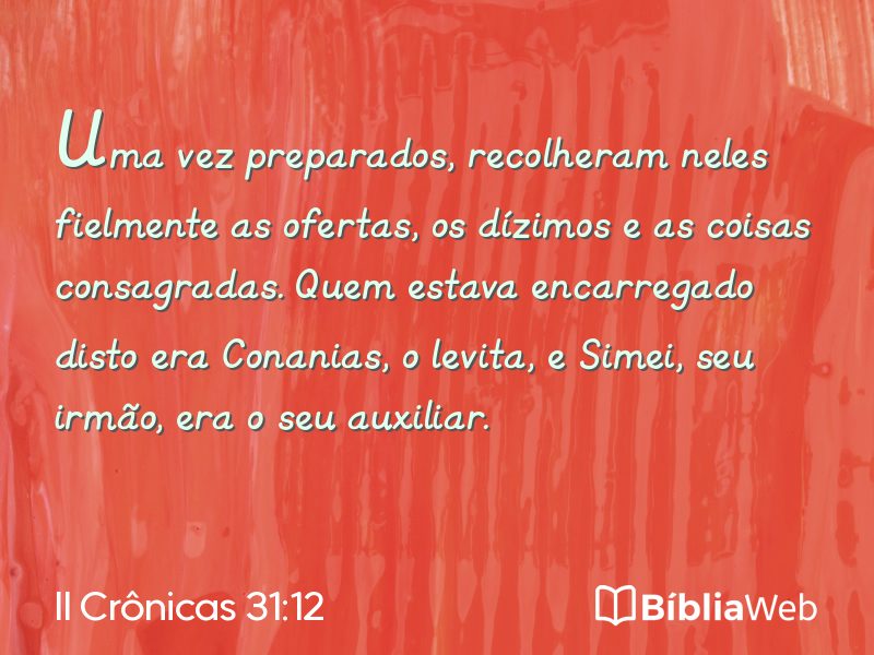 II Crônicas 31:12 em imagem para compartilhar