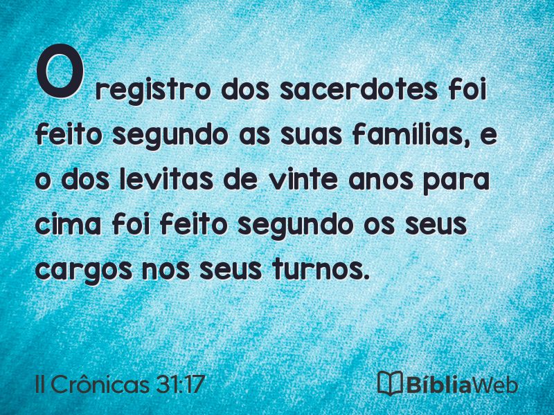II Crônicas 31:17 em imagem para compartilhar