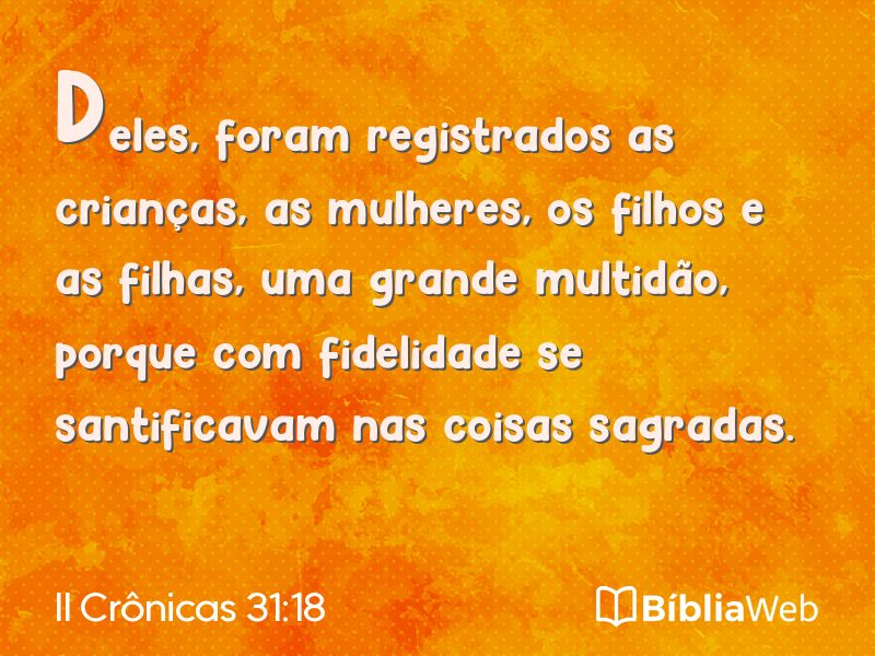 II Crônicas 31:18 em imagem para compartilhar